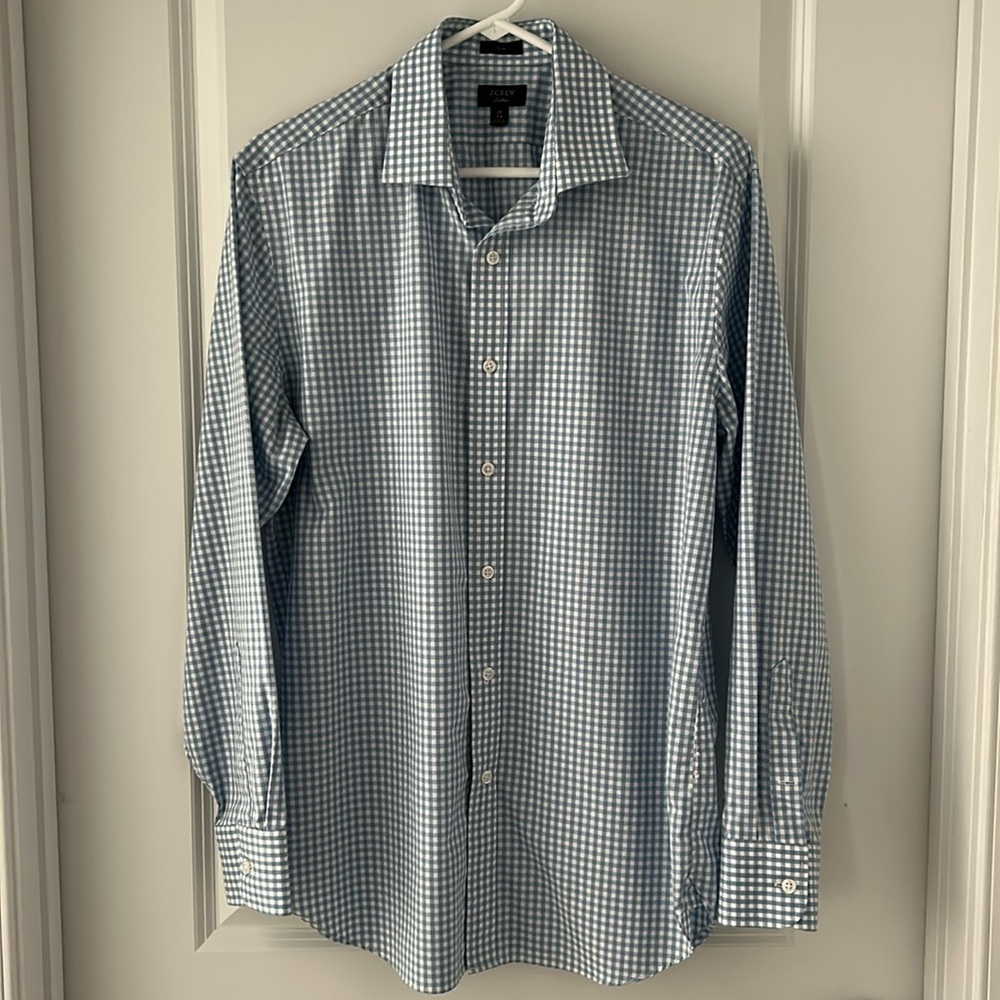 J. Crew Ludlow Checked Button-Front Shirt, Men’s size 16/34